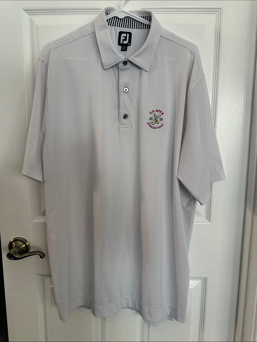 FootJoy Light Gray Men’s Polo with U.S. Open Logo